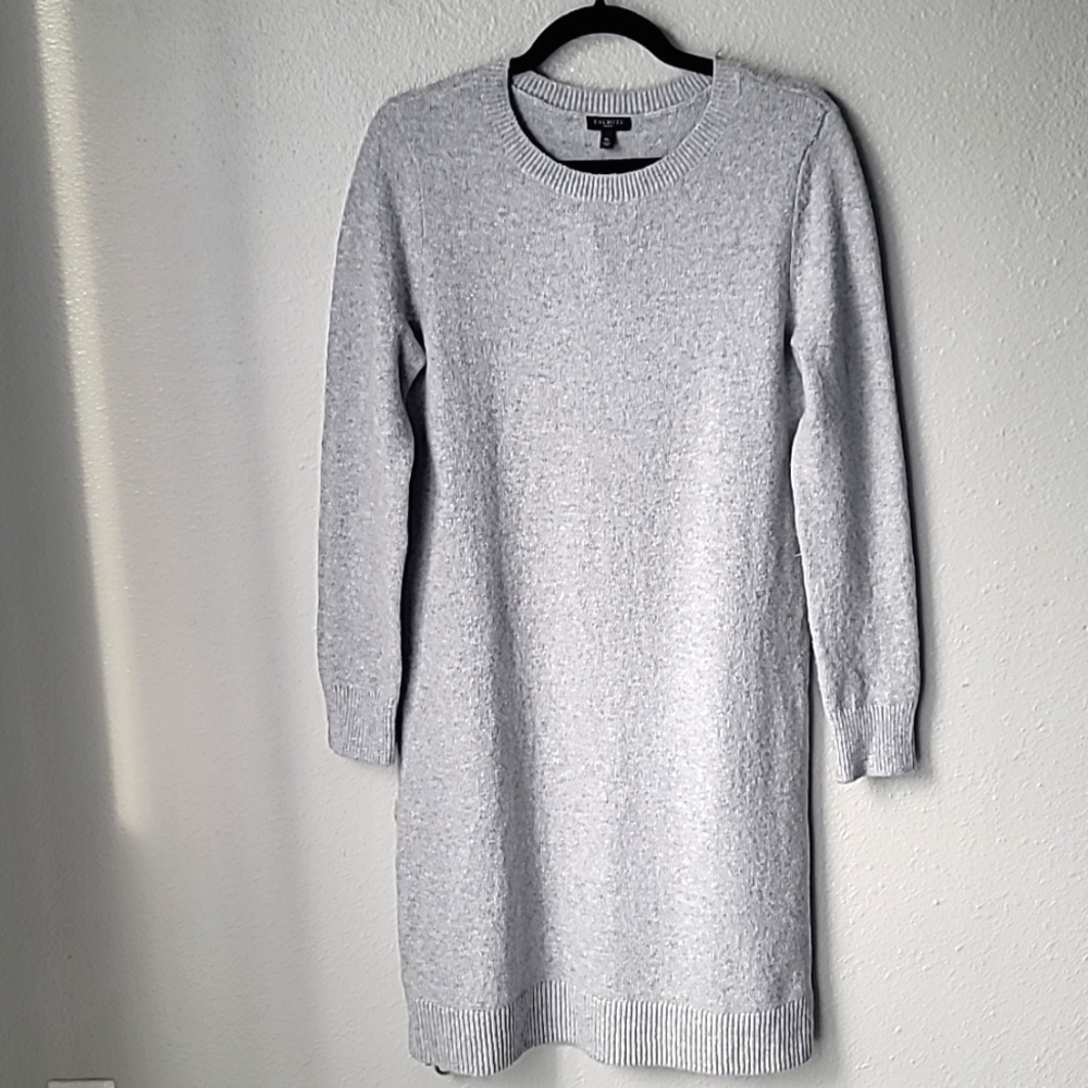 Talbots NWT Essential Knit Sweater Dress Size Medium Petite Color Heather Grey - Picture 4 of 10